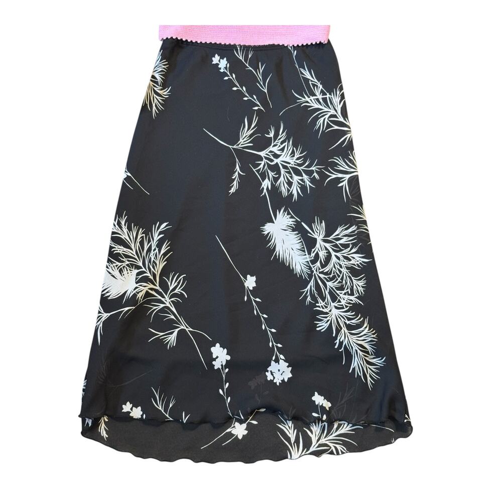 Vintage Y2K Whimsygoth Fairy Floral Midi Skirt Size 3